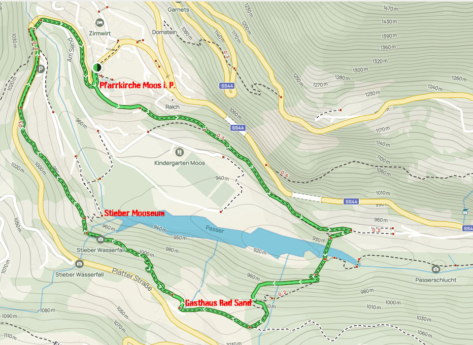 Weg zum Stieber Wasserfall